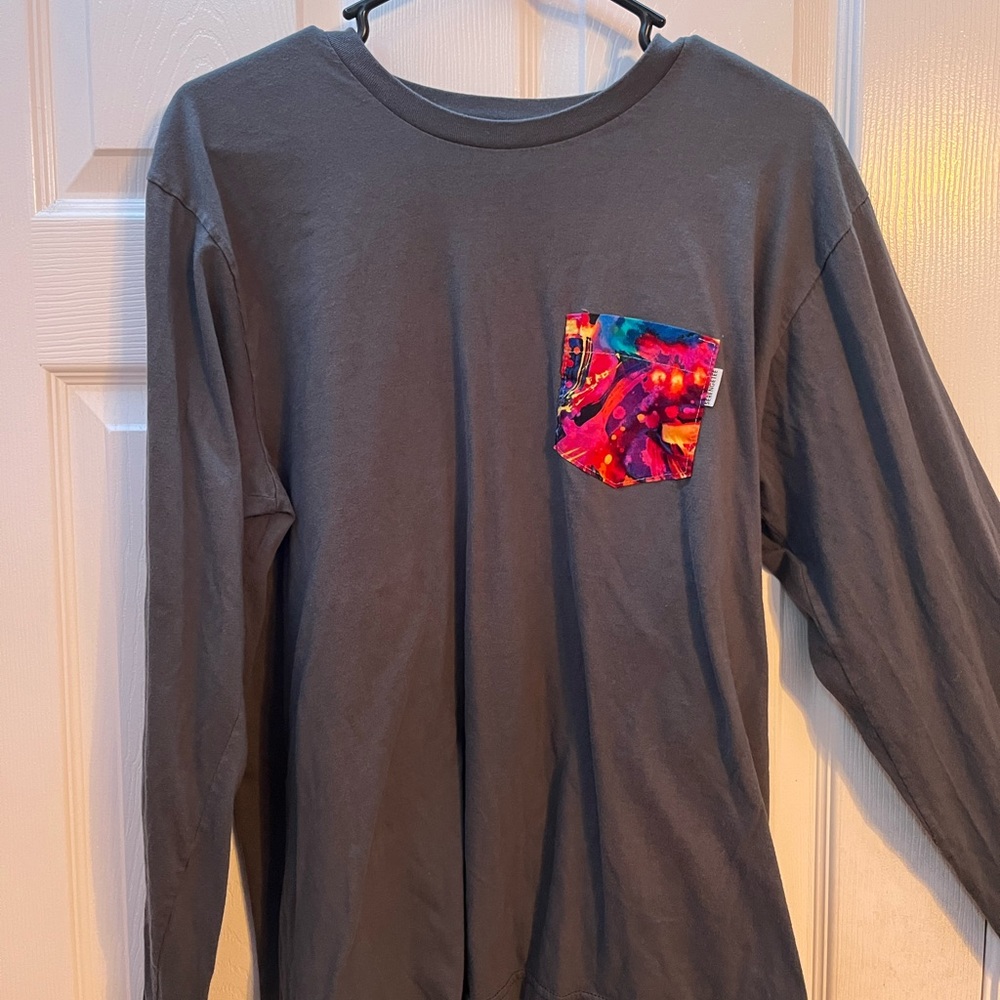 Serengetee Grey Long Sleeve Pocket Shirt